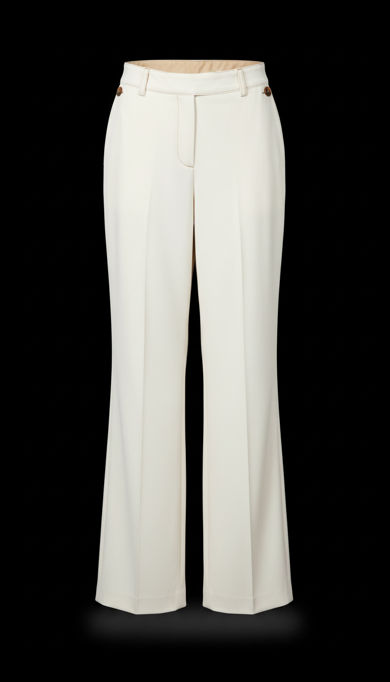 Ivory wide-leg trousers