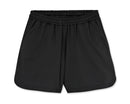 Black shorts on a white background.