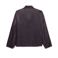 Iridescent purple jacket against a white background.