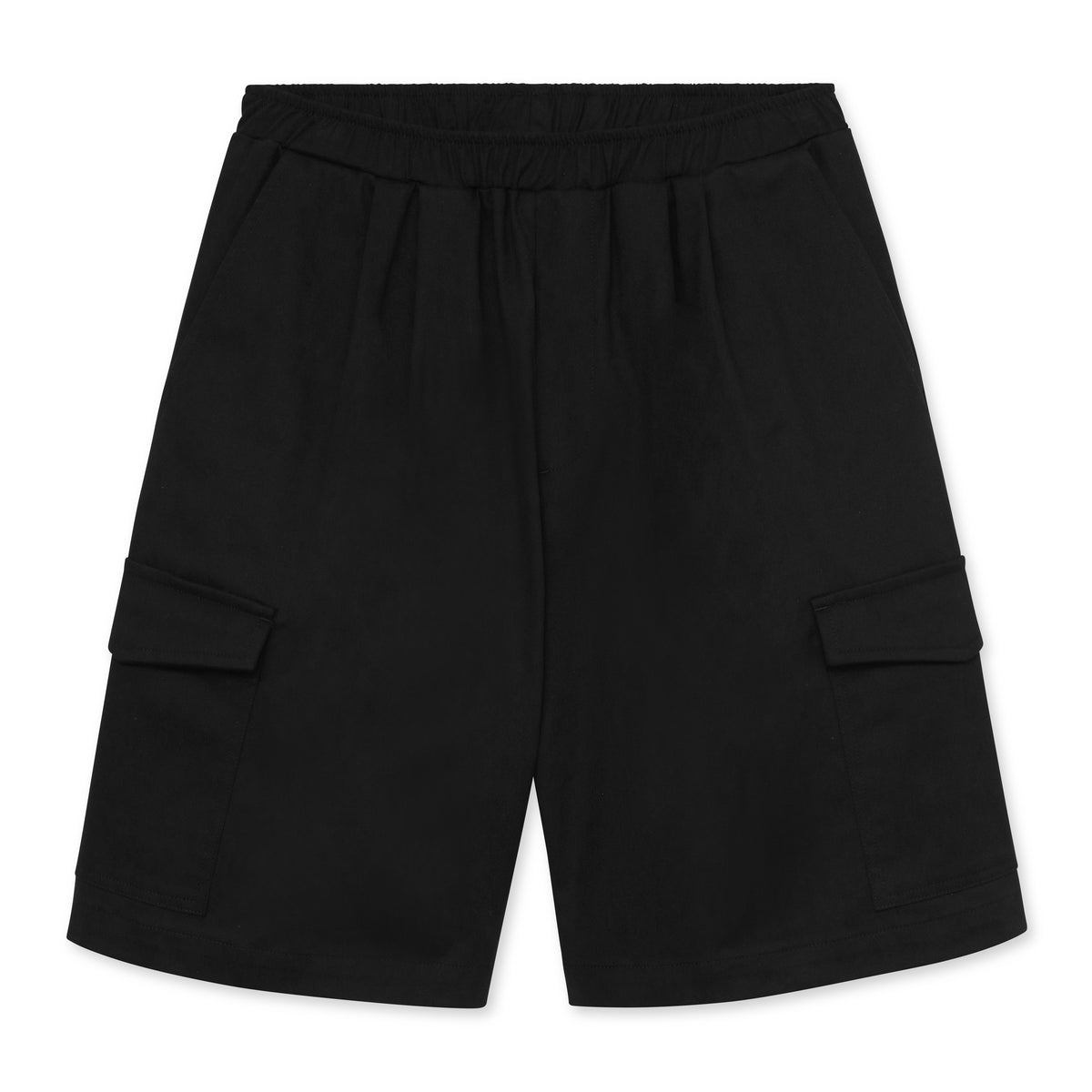Black Bermuda shorts on a white background