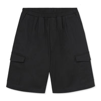 Black Bermuda shorts on a white background