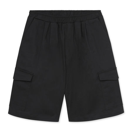 Black Bermuda shorts on a white background