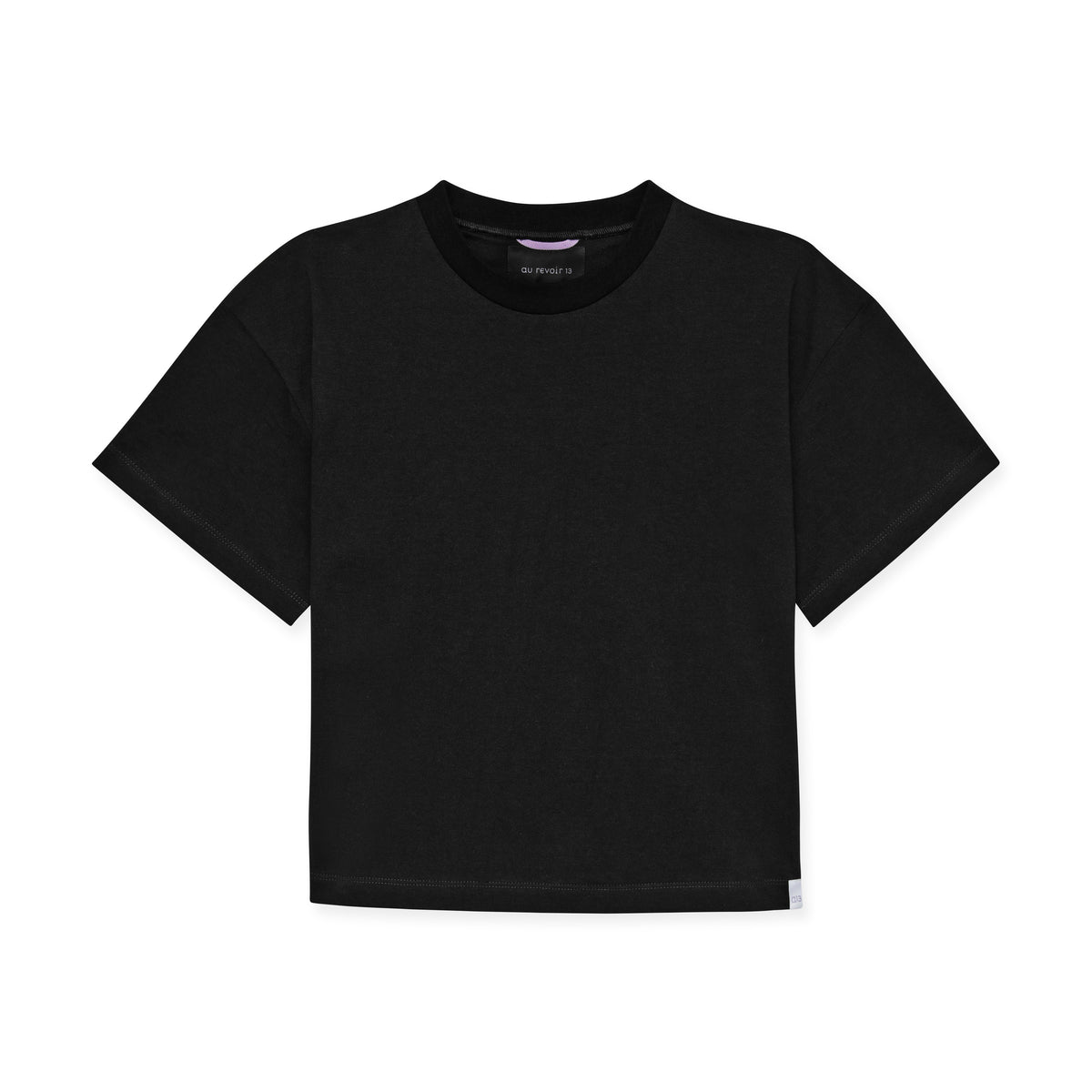 Black t-shirt on a white background