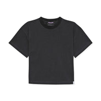 Black t-shirt on a white background