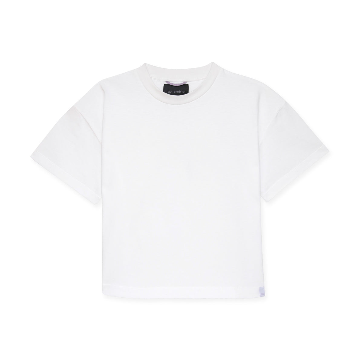 White cropped t-shirt on a white background
