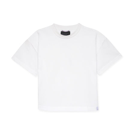 White cropped t-shirt on a white background