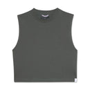 Gray cropped tank top on a white background