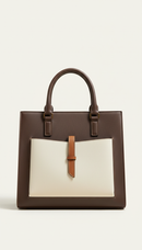 Espresso accent structured tote bag