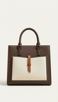 Espresso accent structured tote bag