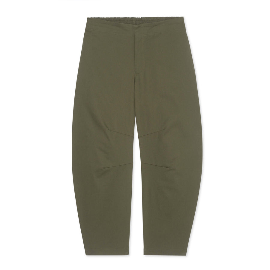 Cara Barrel Pant in olive, front, flat lay