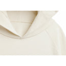 Close-up of natural, off-white hoodie. 