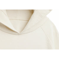 Close-up of natural, off-white hoodie. 
